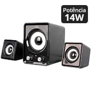 Caixa de som 2.1 com subwoofer, 14w rms, USB, P2, Preto, SP172, Multi - CX 1 UN Caixa de som 2.1 com subwoofer, 14w rms, USB, P2, Preto, SP172, Multi - CX 1 UN