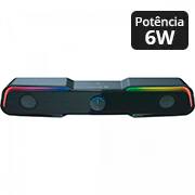 Caixa de som Soundbar Gamer Para PC, RGB, 6W, P2 + USB, Preta, 73400, Fortrek - CX 1 UN Caixa de som Soundbar Gamer Para PC, RGB, 6W, P2 + USB, Preta, 73400, Fortrek - CX 1 UN
