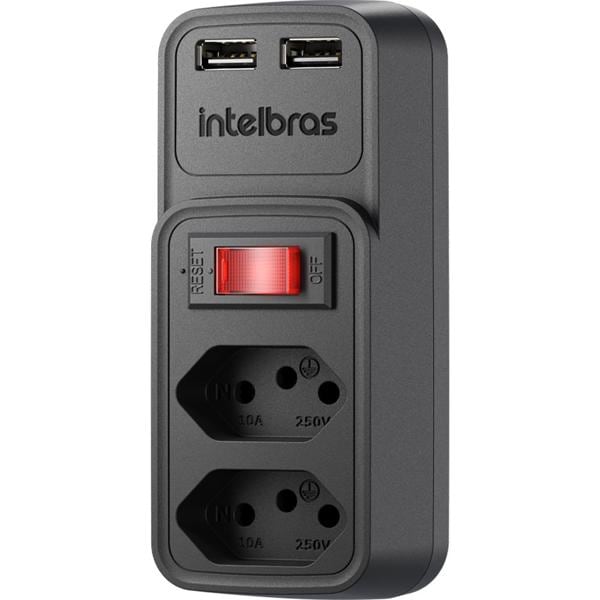 Adaptador para tomada com carregador USB, Preto, EAC 202, Intelbras - CX 1 UN