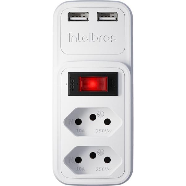 Adaptador para tomada com carregador USB, Branco, EAC 202, Intelbras - CX 1 UN