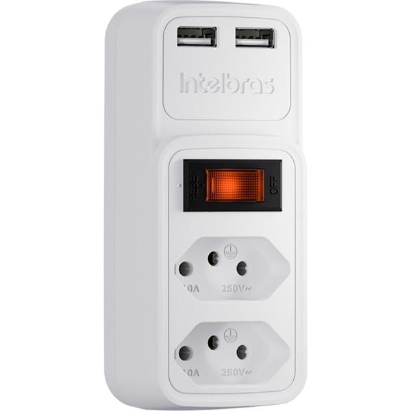 Adaptador para tomada com carregador USB, Branco, EAC 202, Intelbras - CX 1 UN