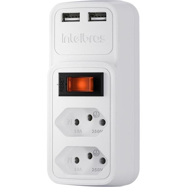 Adaptador para tomada com carregador USB, Branco, EAC 202, Intelbras - CX 1 UN