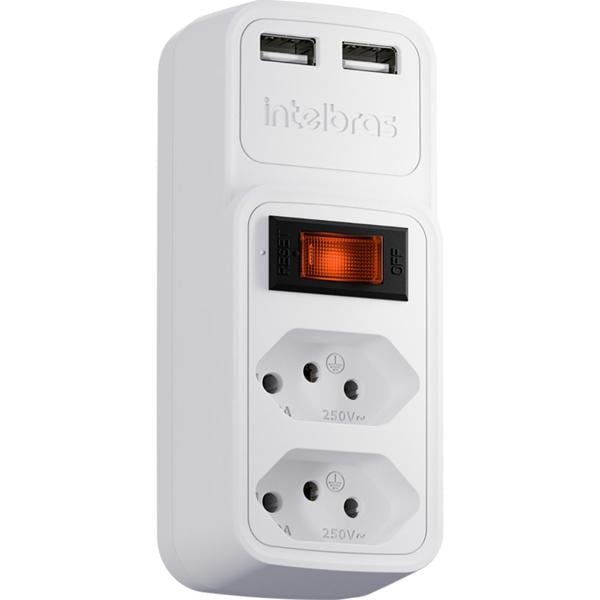 Adaptador para tomada com carregador USB, Branco, EAC 202, Intelbras - CX 1 UN