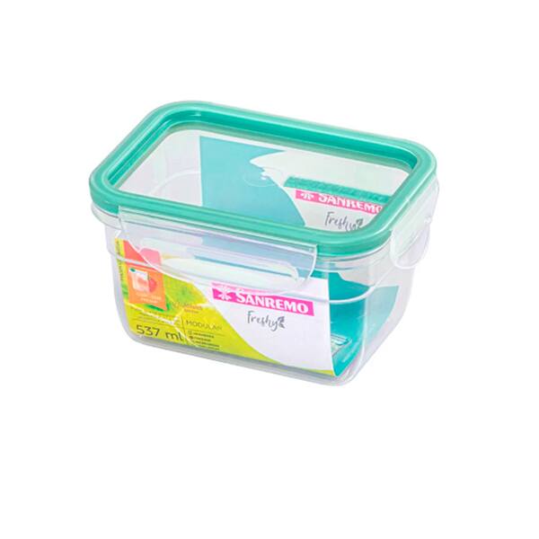 Pote plástico com travas, 537ml, SR1762, Sanremo - PO 1 UN Pote plástico com travas, 537ml, SR1762, Sanremo - PO 1 UN