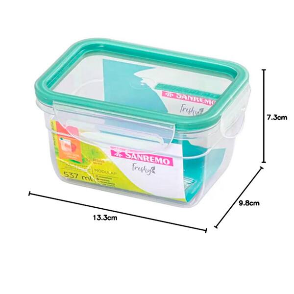 Pote plástico com travas, 537ml, SR1762, Sanremo - PO 1 UN Pote plástico com travas, 537ml, SR1762, Sanremo - PO 1 UN
