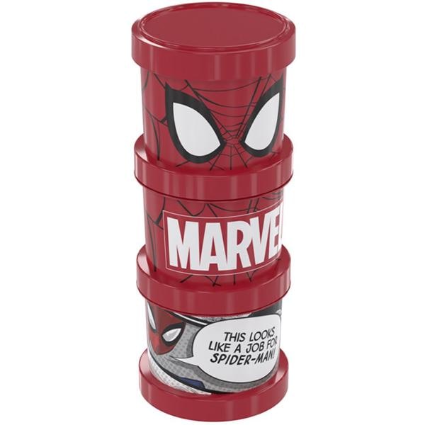 Kit Garrafa escolar shakeira, com pote 3 em 1, Homem Aranha Spiderman Marvel, 15630, Plasutil - CX 4 UN