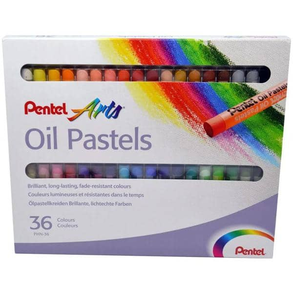 Giz de Cera Pastel Oleoso com 36 Cores PHN-36 - Pentel - CX 1 UN