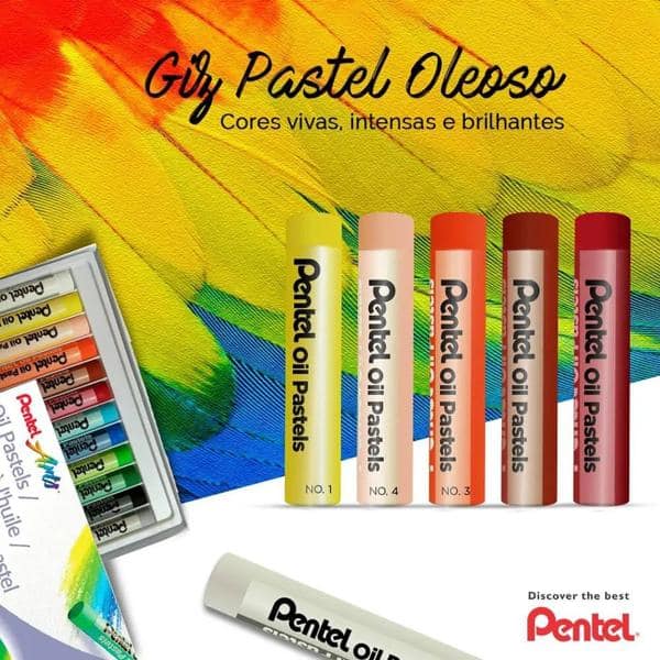 Giz de Cera Pastel Oleoso com 36 Cores PHN-36 - Pentel - CX 1 UN