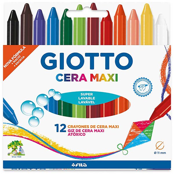 Giz de cera Gizão, Maxi, 12 Cores, 202202ES, Giotto - CX 1 UN