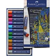 Giz Pastel Oleoso com 12 cores Metálicas, Creative Studio, 127014, Faber-Castell - ET 12 UN