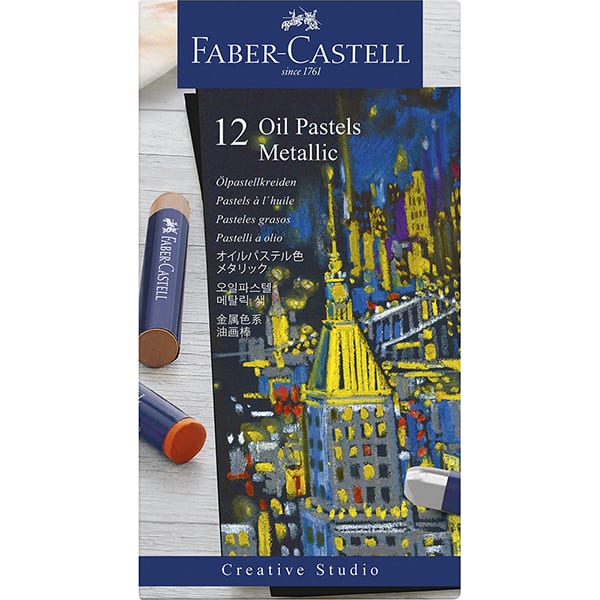 Giz de cera Pastel Oleoso com 12 cores, 127014, Faber-Castell - ET 12 UN