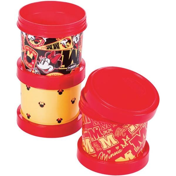 Kit Garrafa Escolar Shakeira, Com Pote 3 Em 1, Disney Minnie, 15632, Plasutil - CX 4 UN