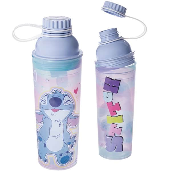 Kit escolar Stitch Disney, com garrafa e pote, 15633, Plasutil - CX 2 UN