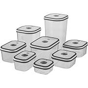 Conjunto de Potes plásticos herméticos com 8 potes, Cinza, 41046083, Electrolux - CX 8 UN Conjunto de Potes plásticos herméticos com 8 potes, Cinza, 41046083, Electrolux - CX 8 UN