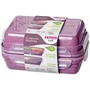 Conjunto de Potes Freshy, 730ml e 820ml, Rosa, SR1753/33C, Sanremo - PT 2 UN