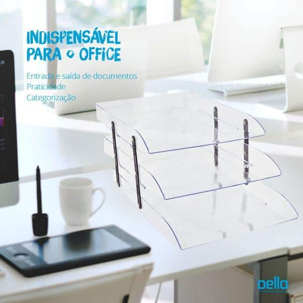 Caixa Para Correspondência Home Office Articulável Tripla, Cristal, Dello - CX 1 UN