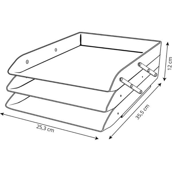 Caixa Para Correspondência Home Office Articulável Tripla, Cristal, Dello - CX 1 UN