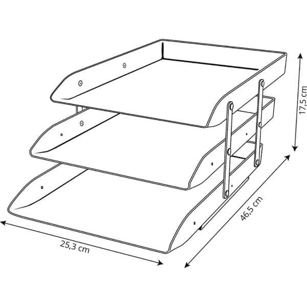 Caixa Para Correspondência Home Office Articulável Tripla, Cristal, Dello - CX 1 UN