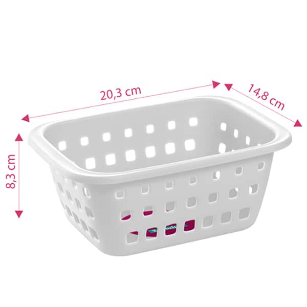 Cesto plástico pequeno branco 1,4L 52001 Ordene PT 1 UN