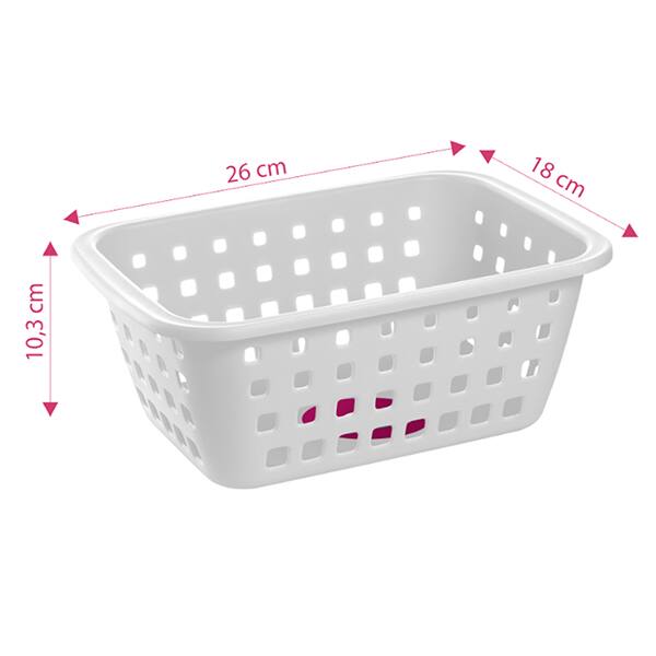 Cesto plástico pequeno branco 3L 52201 Ordene PT 1 UN Cesto plástico pequeno branco 3L 52201 Ordene PT 1 UN