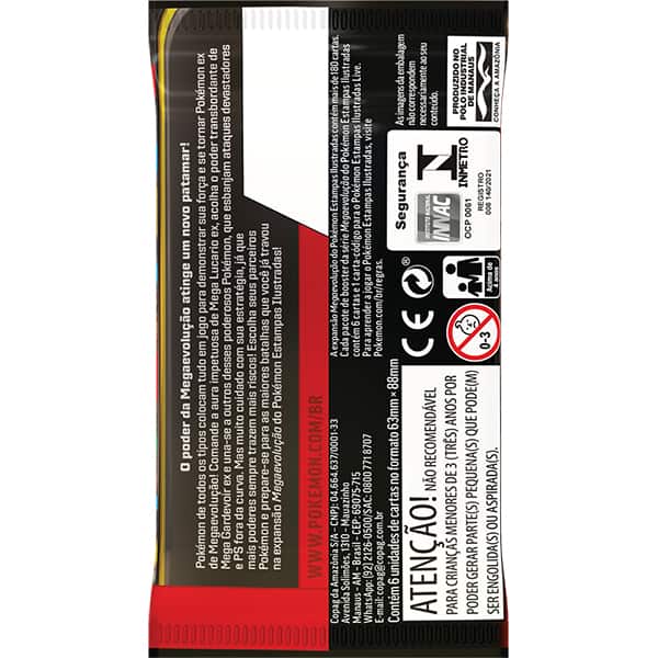 Booster Pokémon TCG, Pokémon Megaevolução, 35652, Copag - Pacote com 6 cartas cada - PT 1 UN