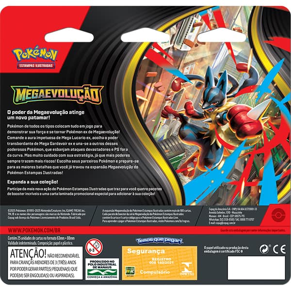 Jogo de cartas, Quad Pack Pokémon TCG, Megaevolução, 35659, Copag - BT 4 UN