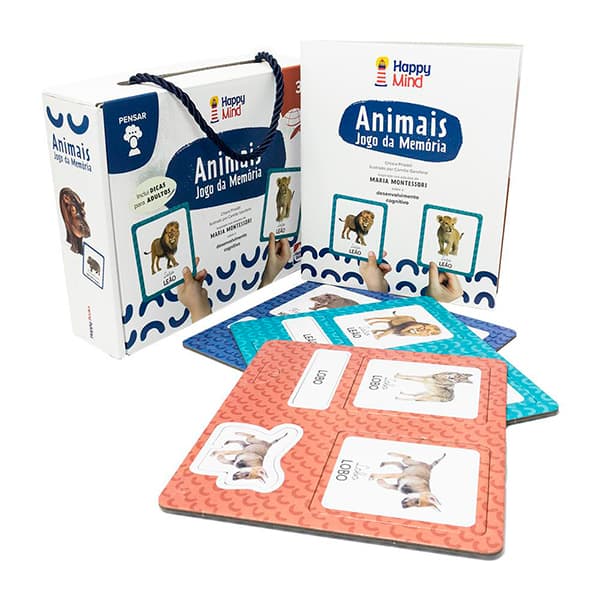 Jogo da Memória Animais, Para crianças a partir de 3 anos, Happy Books - CX 1 UN Jogo da Memória Animais, Para crianças a partir de 3 anos, Happy Books - CX 1 UN