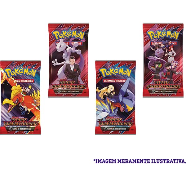 Booster Pokémon TCG, Pokémon Rivais Predestinados, 35554, Copag - Pacote com 6 cartas cada - PT 1 UN