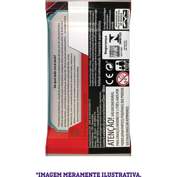 Booster Pokémon TCG, Pokémon Rivais Predestinados, 35554, Copag - Pacote com 6 cartas cada - PT 1 UN