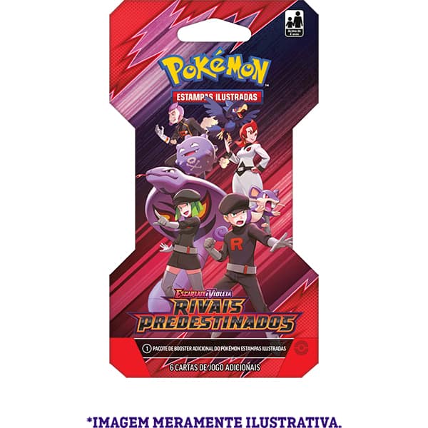 Booster Pokémon TCG, Pokémon Rivais Predestinados, 35557, Copag - Pacote com 6 cartas cada - BT 1 UN
