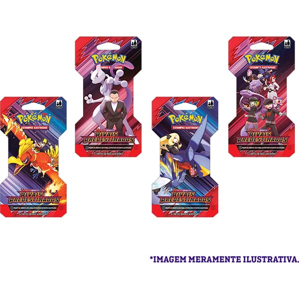 Booster Pokémon TCG, Pokémon Rivais Predestinados, 35557, Copag - Pacote com 6 cartas cada - BT 1 UN