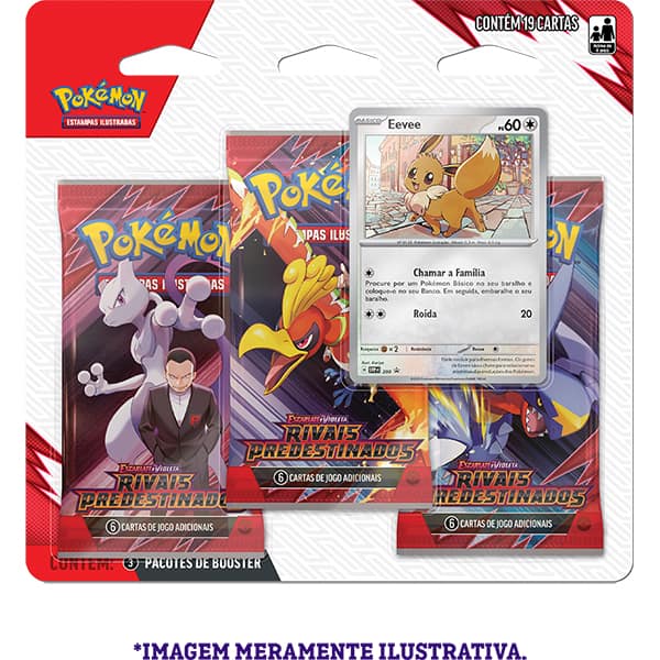 Jogo de cartas, Triple Pack Pokémon TCG, Rivais Predestinados, 35559, Copag - BT 3 PT
