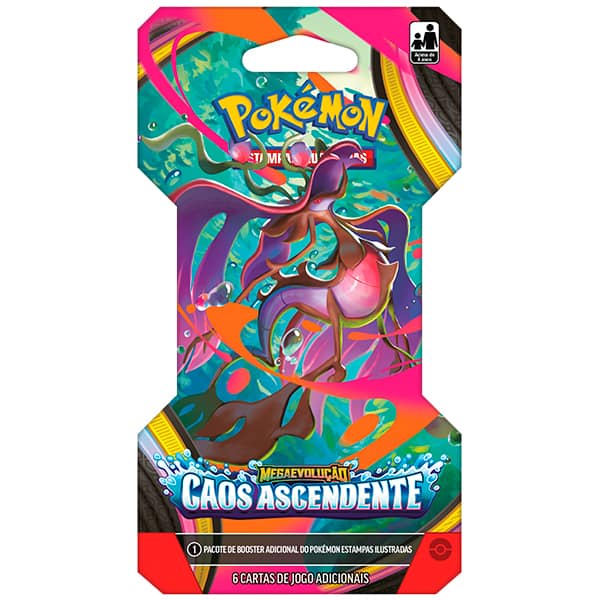 Blister Pokémon TCG, Pokémon Caos Ascendente, Pacote com 6 cartas cada, 36925, Copag - BT 1 UN Blister Pokémon TCG, Pokémon Caos Ascendente, Pacote com 6 cartas cada, 36925, Copag - BT 1 UN