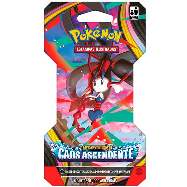 Blister Pokémon TCG, Pokémon Caos Ascendente, Pacote com 6 cartas cada, 36925, Copag - BT 1 UN Blister Pokémon TCG, Pokémon Caos Ascendente, Pacote com 6 cartas cada, 36925, Copag - BT 1 UN