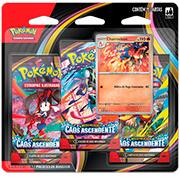 Jogo de cartas, Triple Pack Pokémon TCG, Caos Ascendente, 36928, Copag  - BT 3 UN