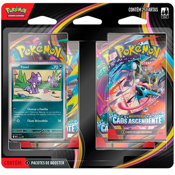 Jogo de cartas, Quad Pack Pokémon TCG, Caos Ascendente, 36932, Copag - BT 4 UN
