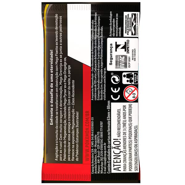 Booster Pokémon TCG, Pokémon Caos Ascendente, Pacote com 6 cartas cada, 36919, Copag - PT 1 UN