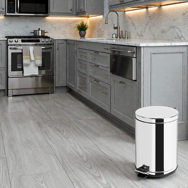 Lixeira inox com pedal, 15L, Prata, 3585, Viel - 1 UN