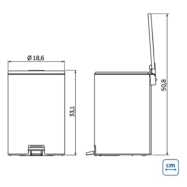 Lixeira inox com pedal, 5L, Prata, 94547005, Tramontina  - CX 1 UN