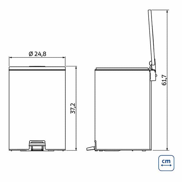 Lixeira inox com pedal 12 Litros, 94547012, Tramontina - CX 1 UN