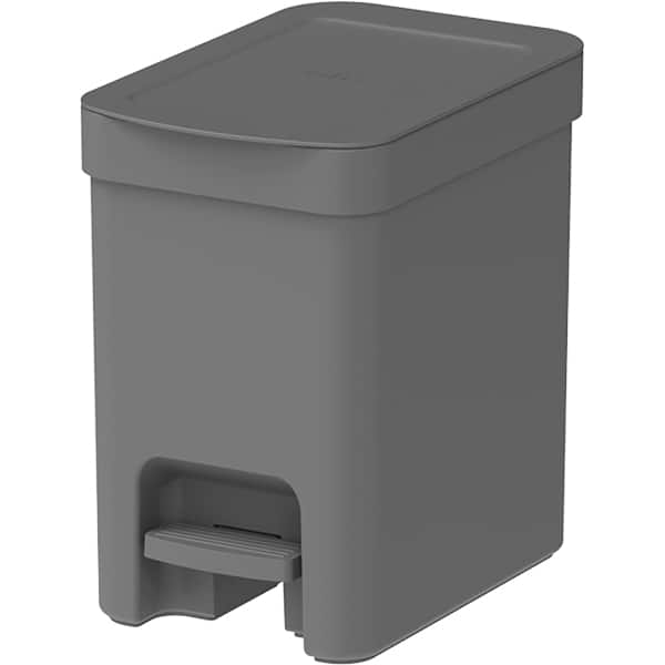 Lixeira plástica com pedal, 6L, Chumbo, Trium, LX4000CHF, Ou - CX 1 UN