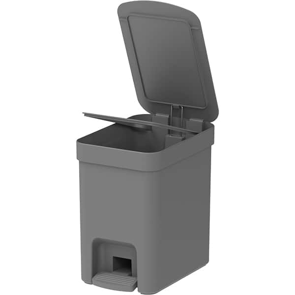 Lixeira plástica com pedal, 6L, Chumbo, Trium, LX4000CHF, Ou - CX 1 UN