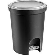 Lixeira plástica c/pedal preta e cinza 13,5L SR275/20 Sanremo PT 1 UN