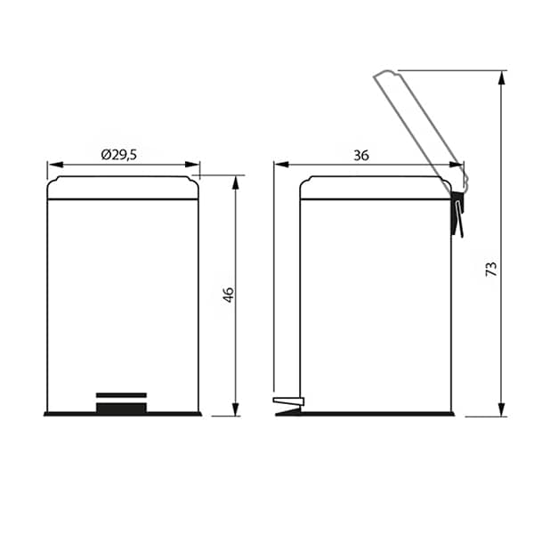 Lixeira inox com pedal, 20L, 94538120, Tramontina - CX 1 UN