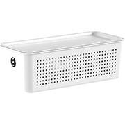 Cesto plástico com tampa, 27cm x 12cm x 10cm, Branco, CFW105BCF, Ou - CX 1 UN