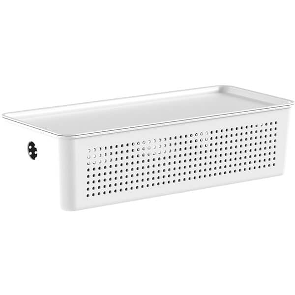 Cesto plástico com tampa, 34cm x 15cm x 10cm, Branco, CFW205BCF, Ou - CX 1 UN