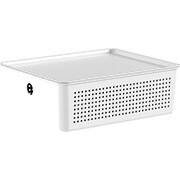 Cesto plástico com tampa, 27cm x 22cm x 10cm, Branco, CFW305BCF, Ou - CX 1 UN