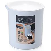 Lixeira plástica com tampa com aro interno, 4 litros, Branca, 5190, ARTHI - PT 1 UN Lixeira plástica com tampa com aro interno, 4 litros, Branca, 5190, ARTHI - PT 1 UN
