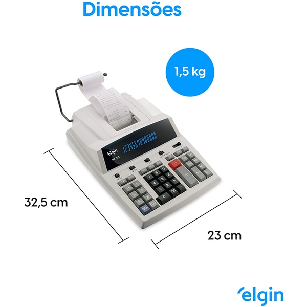 Calculadora de mesa c/bobina 14 digitos MB-7142 Elgin CX 1 UN