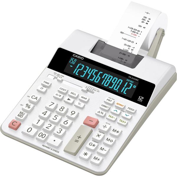 Calculadora de mesa com bobina 12 dígitos compacta, FR-2650RC, Casio - CX 1 UN